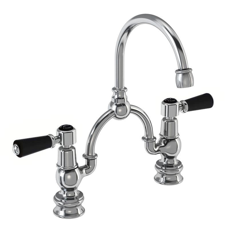 2 tap hole arch mixer with curved spout (230mm centres)